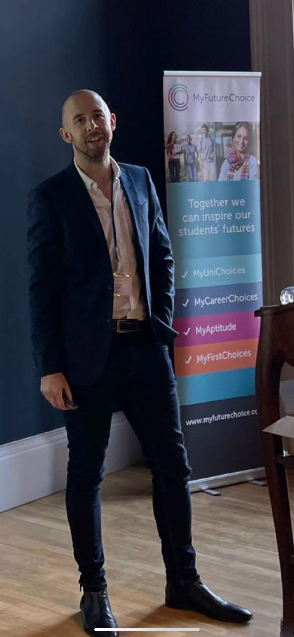 Chris Wiseman presenting at a business event